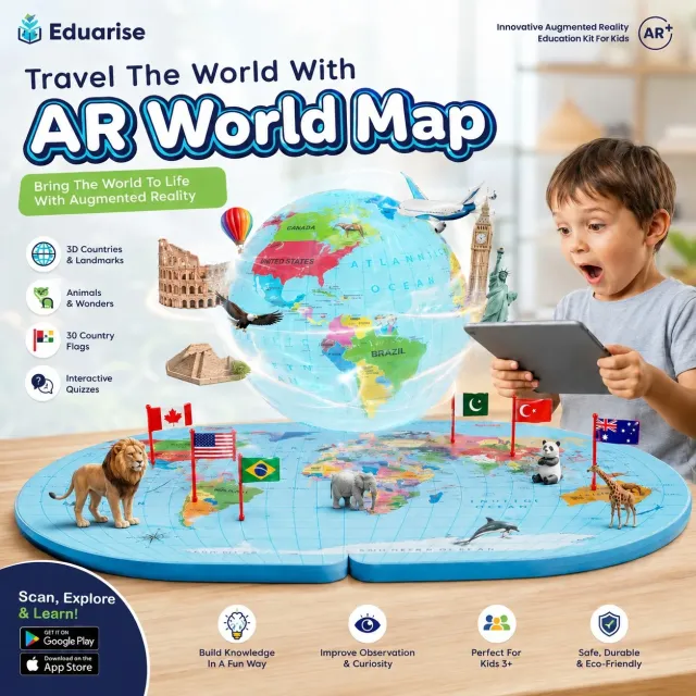 AR World Map - Wooden